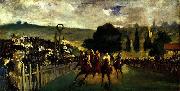 Edouard Manet Racing at Longchamp, painting